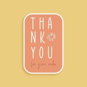 240 Hippy Thank You For Your Order Stickers GLOSSY